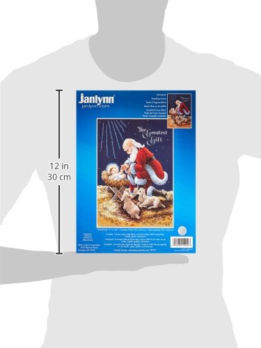 Counted Cross Stitch Kit, Kneeling Santa Navy