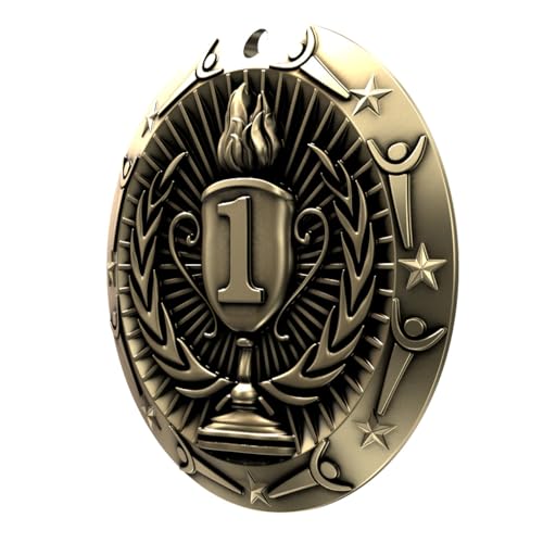 Decade Awards' 1st Place Gold Medal - Large Metal - Olympic Award Medals with Stars & Stripes American Flag V Neck Ribbon - Perfect for School Competitions, Kids, Students, Athletes & Scholars