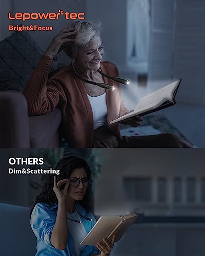 Neck Light - 3-Color & 5-Brightness, Comfortable Silicone Arm, Eye-Caring for Reading, Knitting, Crafting