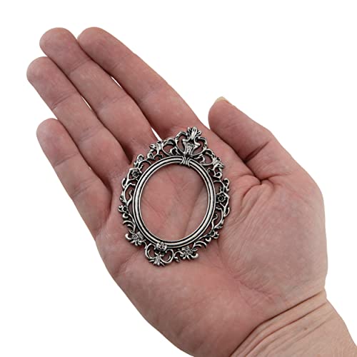 Tim Holtz Idea-ology Baroque Frames 2-Pack, 2.25 x 3 Inches Each, Antique Nickel Finish (TH93267),Silver