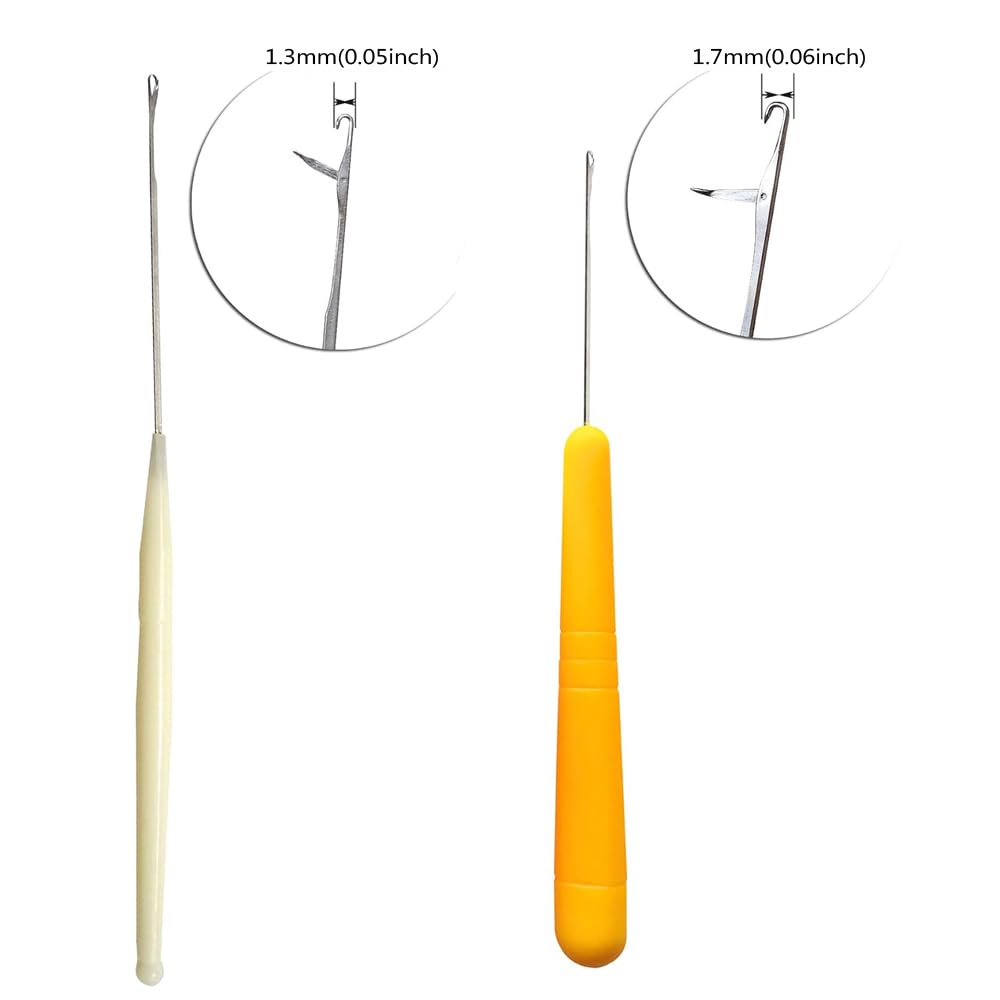 5 Pcs Different Sizes Latch Hook Set Latch Hook Crochet Needle Dreadlocks Crochet Hook Bent Latch Hook for Braid Hair and Carpet Crafts Making