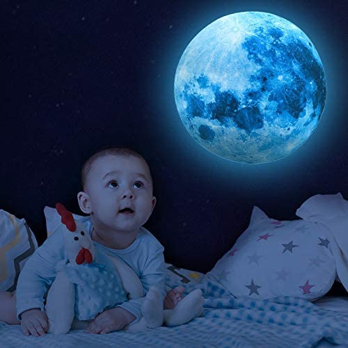 1138Pcs Glow in The Dark Stars, Glow in The Dark Moon for Ceiling Planets Space Wall Stickers Solar System Galaxy Wall Decals for Kids Boys Bedroom Living Room Decoration -Blue