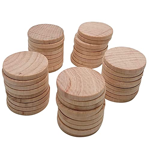 200 Pieces Unfinished Wood Slices, Blank Beech Round Discs for DIY Wooden Crafts(20mm/0.79inch)