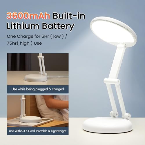 Battery Operated Lamp Rechargeable Lamp Foldable & Portable Light, 8 Brightness Dimmable Cordless Lamp Rechargeable Light Wireless Lamp Mini Lamp, Battery Lamp Battery Lights Nail Light for Desk, LED