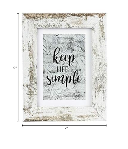 kennethan Rustic White 5x7 Picture Frames Wide Molding 3P in 1 set - Wall Mounting Material Included