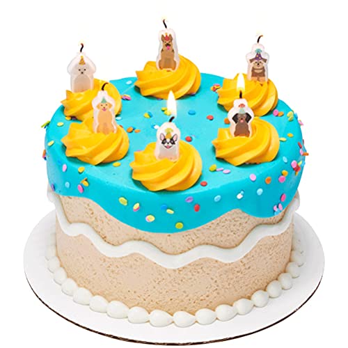 Bakery Crafts Birthday Party Puppy Dogs Shaped Cake Candles - 6 pc