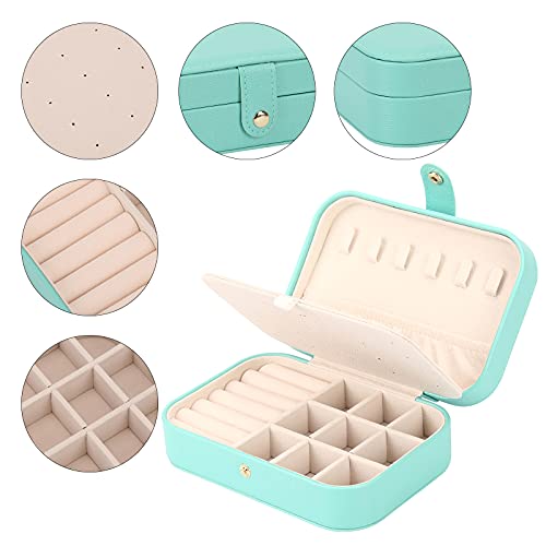 FEISCON Jewelry Box, Travel Jewelry Organizer Case Small Jewelry Storage and Organizers Craft Containers Travel Mini Organizer/GREEN