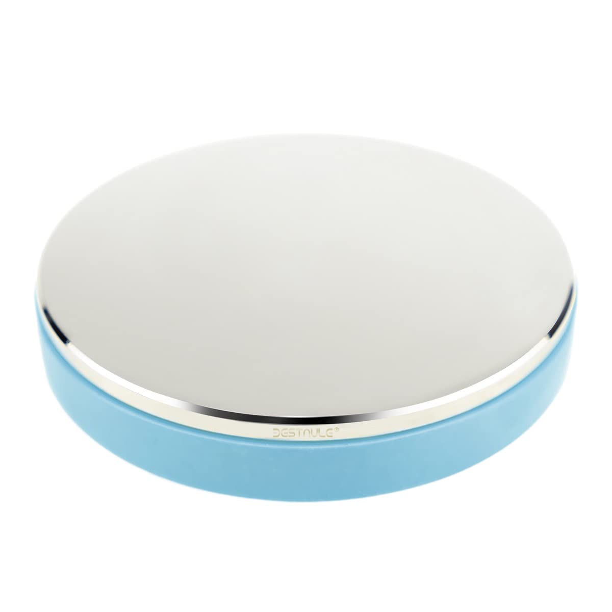 BESTNULE Professional Steel Bench Block, Covered with TPR soft plastic at The bottom, Metal Stamping Table Mirror, Polishing with Chrome Plating for Jewelry Stamping Tools, (Dia: 3”, H: 19/32”)