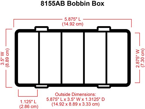 ArtBin 8155AB Sew-Lutions Bobbin Box, Sewing Bobbin Organizer, [1] Plastic Storage Case, Clear