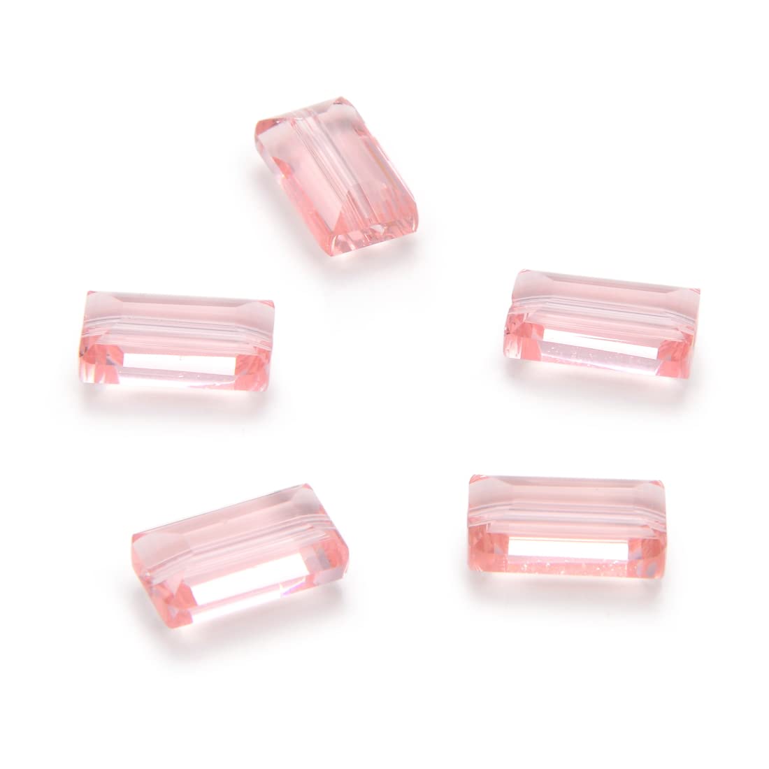 25pcs Adabele Austrian 14mm Faceted Loose Rectangle Crystal Beads Light Padparadscha Pink Compatible with Swarovski Crystals Preciosa 5055 SSRT1430