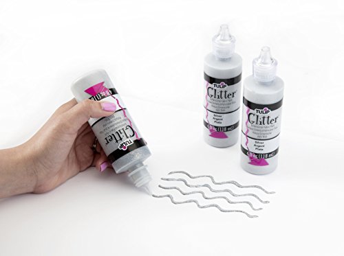 Tulip Dimensional Fabric Paint 4 oz Glitter Silver 3 Pack, 4 Fl Oz (Pack of 3), 3 Count