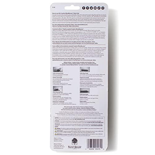 Walnut Hollow Creative Woodburner Introduction Value Tool for Beginner Wood Burning, 4 Points (Tips), Wood Burning Pen