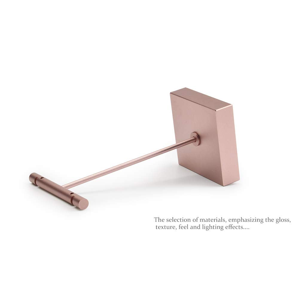 Oirlv Pure Metal T- Shape Earring Display Stand Showcase Organizer Earring Tree(Rose Gold)