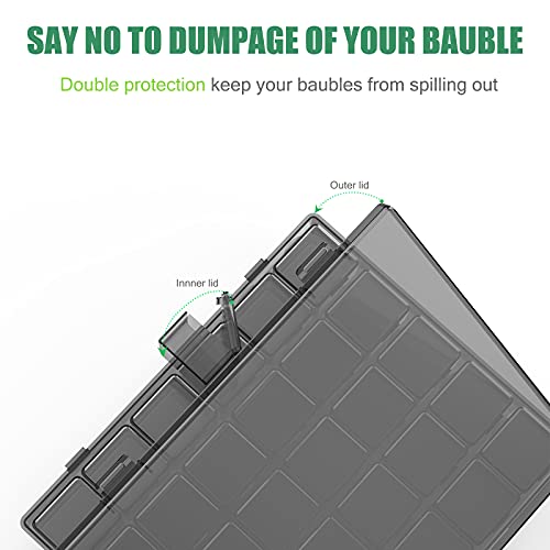 DOHIMGIO 30 Packs Plastic Stackable Organizer Container with Lids, Mini Containers for Beads, Glitter, Slime, Paint or Seed Storage - Black (Black)