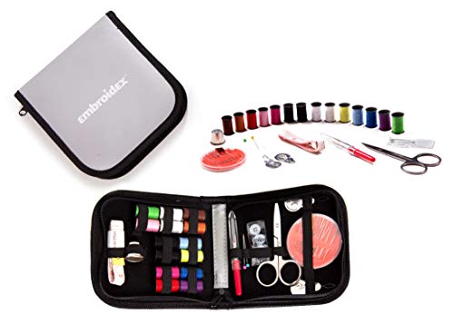 Embroidex Sewing Kit for Home, Travel & Emergencies - Filled with Quality Notions Scissor & Thread - Great Gift