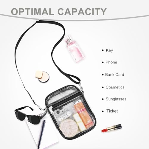 USPECLARE Clear Purse Stadium Clear Messenger Bag Stadium Approved for Men and Women Clear CrossBody Bag