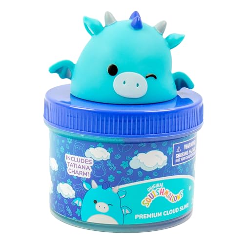 SQUISHMALLOWS Original Tatiana The Dragon Premium Scented Slime, 8 oz. Smooth Slime, Blue Raspberry Scented, 3 Fun Slime Add Ins, Pre-Made Slime for Kids, Great 6 Year Old Toys, Super Soft Sludge Toy