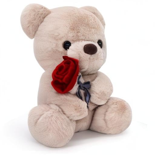Teddy Bear Stuffed Animals with Rose, 9Inch Valentines Day Teddy Bear, Valentines Day Gift for Girlfriend Boyfriend Kids, Kawaii Bear Plush, Anniversary,Birthdays Present