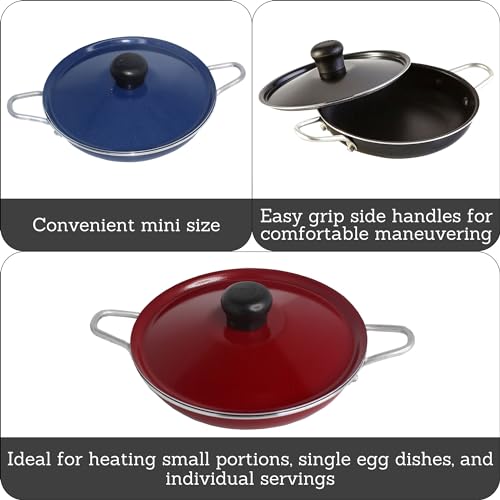 Imusa 6" Egg Pan Casserole with Lid and Bakelite Side Handle in Assorted Cookware, Colors may vary