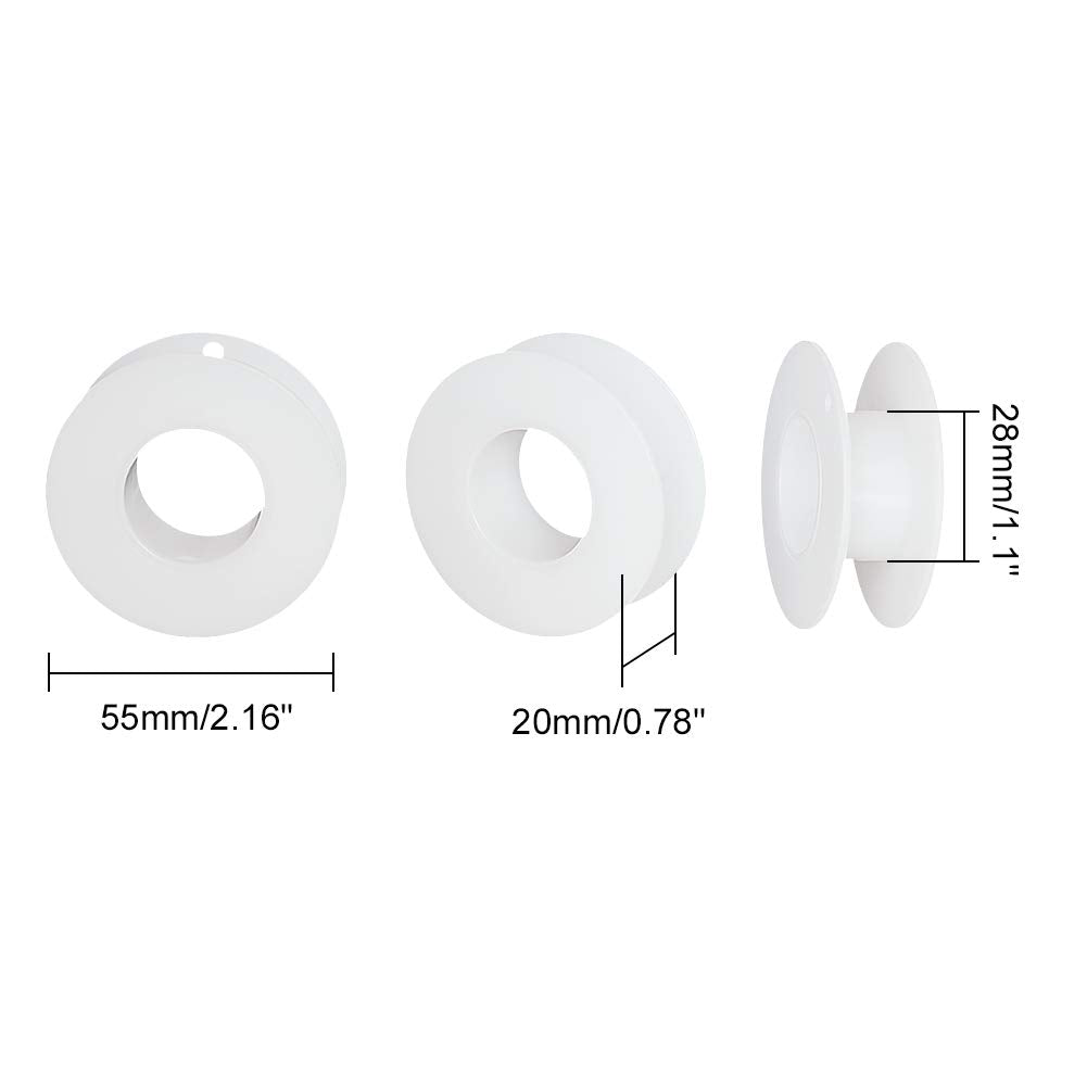 20 Pack Empty Spool, Plastic Ribbon Spools Wire Weaving Bobbins Empty Thread Spools Ribbon Chain Tape Spools White Spools for Embroidery Thread Yarn Ribbon Crafts Sewing 2.16x0.78inch