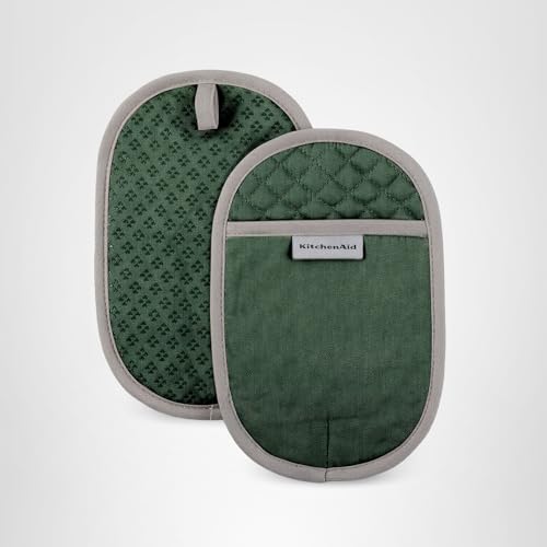 Asteroid Pot Holder 2-Pack Set, Pebbled Palm Green, 6.5"x10"