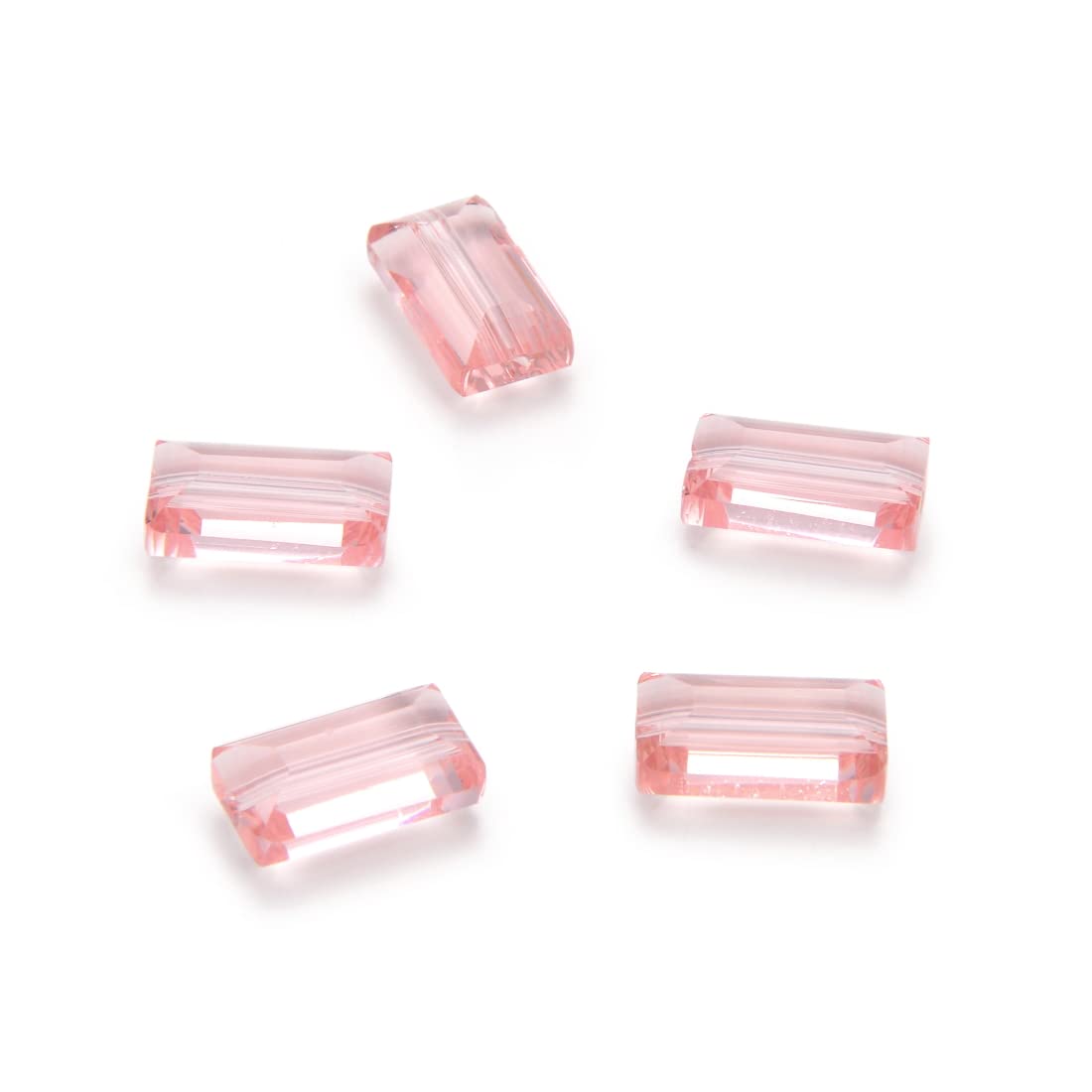 25pcs Adabele Austrian 14mm Faceted Loose Rectangle Crystal Beads Light Padparadscha Pink Compatible with Swarovski Crystals Preciosa 5055 SSRT1430