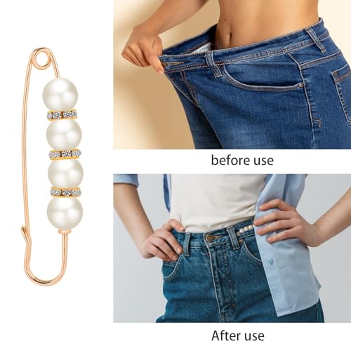 35 Pcs Pearl Brooch Sweater Shawl Neckline Pins Faux Pearl Buttones Artificial Pearls Brooches for Girls Women Cover Up Clothing Dresses Decoration Accessories Pant Waist Tightener Safety Pins