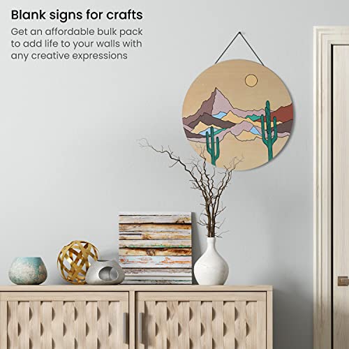 ARTEZA MDF Wood Slices, Set of 10, 5 x 11.8-Inch Circles and 5 x 9.05-Inch Squares, Unfinished Wooden Pieces for DIY Craft and Art Projects