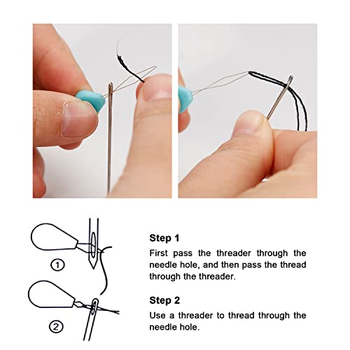 Seam Ripper, Needle Threader and Hand Sewing Needles Set, Big Small Stitching Thread Unpicker, Thread Cutter Remover with Scissor for Sewing Needlework DIY Craft