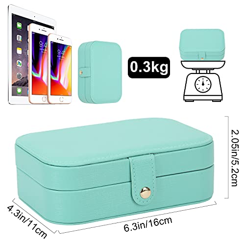 FEISCON Jewelry Box, Travel Jewelry Organizer Case Small Jewelry Storage and Organizers Craft Containers Travel Mini Organizer/GREEN