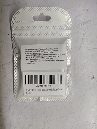 HEADLEY TOOLS Titanium Coated 45mm Rotary Cutter Blades 15 Pack Fits Olfa, Fiskars, Replacement Rotary Blade for Arts Crafts Quilting Scrapbooking Sewing, Sharp and Durable