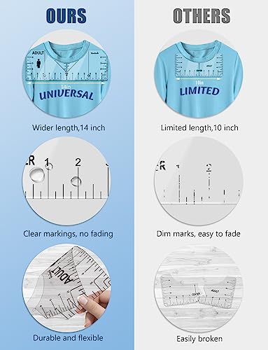 Tshirt Ruler Guide for Vinyl Alignment, T Shirt Rulers to Center Designs Pocket Logo, Tee Measurement Template, Craft Sewing Supplies Accessories Tools for Cricut Heat Press HTV Heat Transfer Vinyl