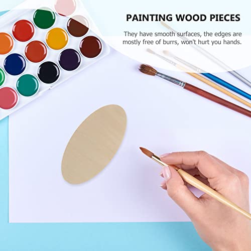 20pcs Unfinished Wood Cutouts - Oval & Round Shapes for DIY Crafts, Wedding, Christmas Ornaments & Gifts