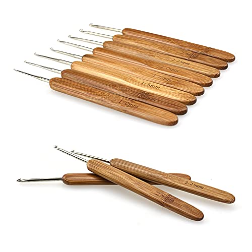 KOKNIT 20pcs Bamboo Crochet Hooks, Lightweight and Eco-Friendly of Full Gift Set with Crochet Hooks Bag, Crochet Hooks for Crocheting