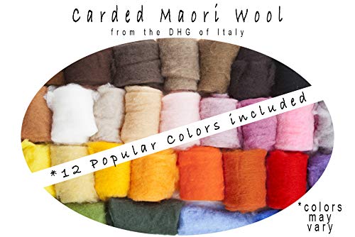 Complete Needle Felting Craft Starter Kit for Beginners, Premium Tools and Supplies, 17 Colors Wool, 6 Needles Color Coded, Wool Felting Pad, Leather Finger Guards, Storage Case, Assembled in USA