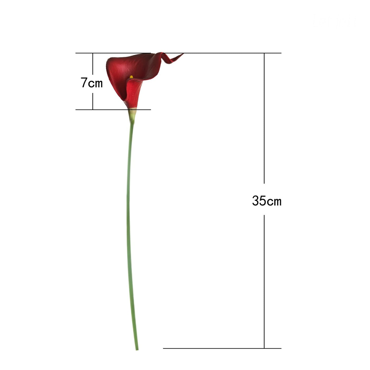 Letjolt Artificial Calla Lily Red Flowers 12Pcs for Wedding Bouquet Home Decoration Faux Calla Lilies Flower, Dark Red