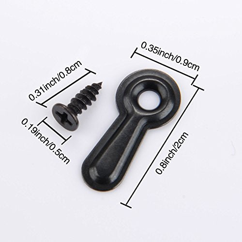 Shappy Picture Frame 100 PC Photo Frame Turn Button Fasteners with 100 Pieces Screws Picture Hardware Backing Clips Framing Parts for Hanging Posters Drawing Crafts, Black