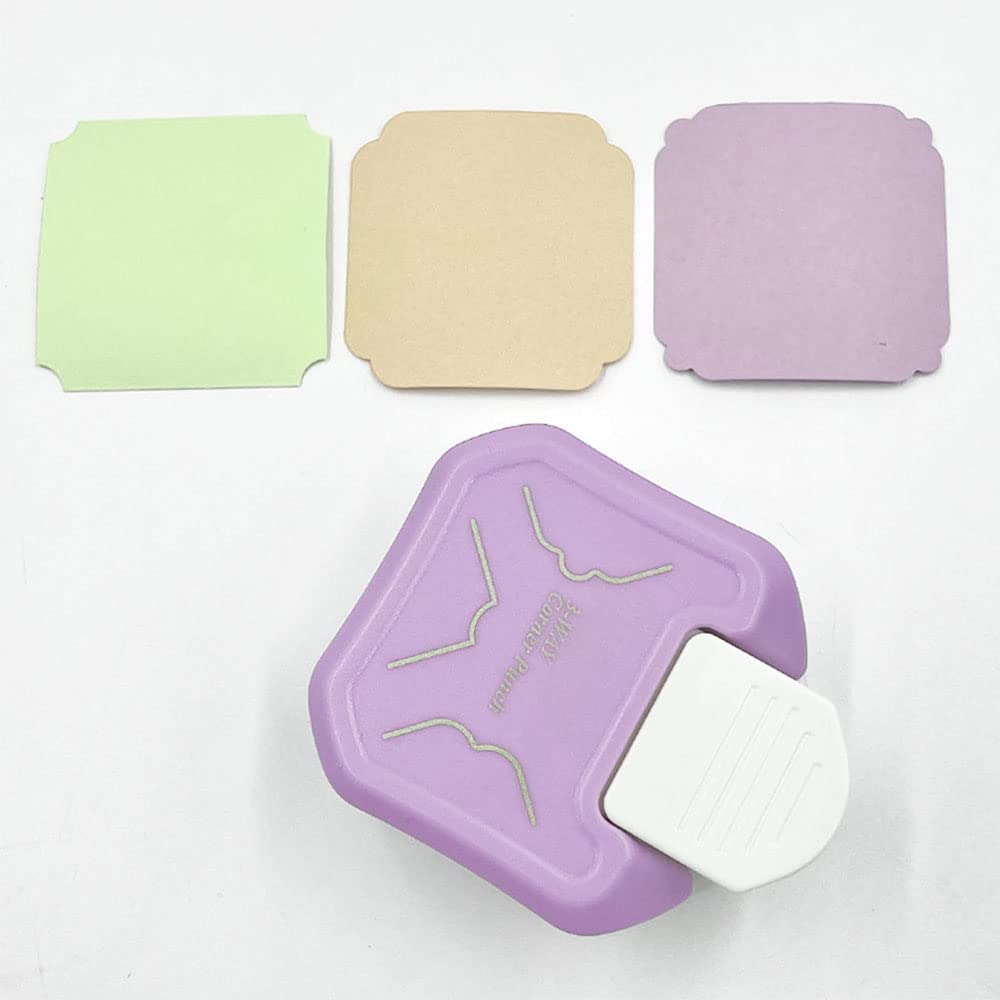 ANNIKEEY 3 in 1 Paper Corner Rounder, 3 Shapes Punches for Paper Crafts, Corner Cutter, Purple