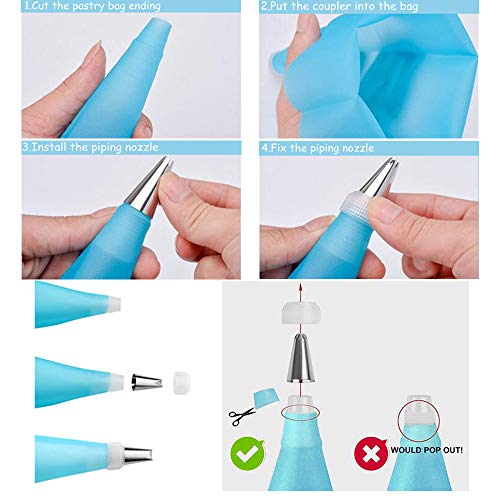 Piping Bag and Tips Cake Decorating and Baking Supplies Kit Includes Cupcake Icing Tips with Pastry Bag