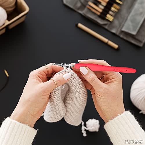 10Pcs Knitting Needles Crochet Hook - Multicolor Ergonomic Crochet Hooks Set - Rubber Handled Aluminum Crochet Hooks - Small Crochet Hooks Knitting Kit for Beginners Crochet Kit for Crocheting Yarn