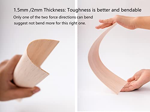 12 Pack Balsa Wood Sheets 1/16 x 4 x 8 Inch Natural Wood Color Unfinished Wood for Crafts Make Models of House Airplane Ship Boat DIY Wooden Plate Model (200x100x1.5mm)