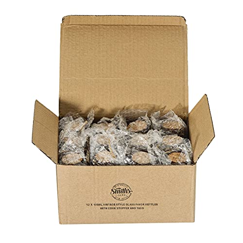 Smith's Mason Jars Set of 12 x 100ml Small Glass Jars with lids | Small Glass Bottles Great for Food Storage, Yogurt jars, Bud Vases, Candies, Arts and Crafts, Home made Gin, Giveaways & More