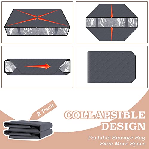 StorageRight Storage Bags, Clothes Storage,Under bed Storage Containers With Durable Handles,Large Capacity Storage Bins,Foldable Storage Organizers For Clothes,Bedding and Toys-75L/2 Pack/Grey