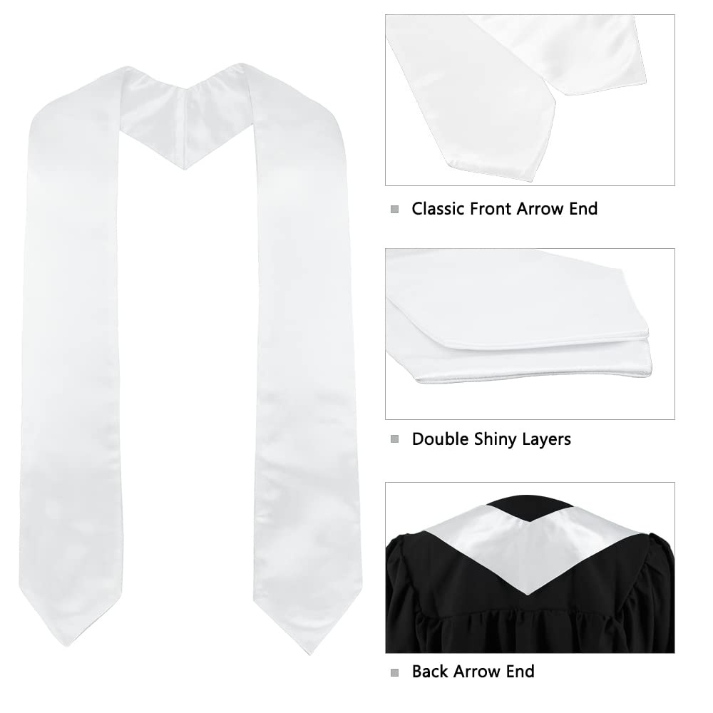 GraduatePro White Sublimation Blank Stole Sash 60 Inches Long for Adults