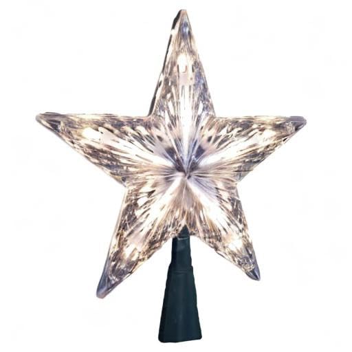 Kurt Adler Star Treetop 10-Light Set, 7-Inch, Clear