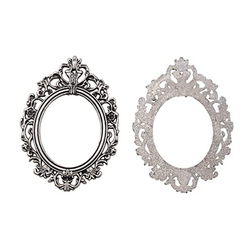 Tim Holtz Idea-ology Baroque Frames 2-Pack, 2.25 x 3 Inches Each, Antique Nickel Finish (TH93267),Silver