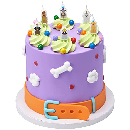 Bakery Crafts Birthday Party Puppy Dogs Shaped Cake Candles - 6 pc