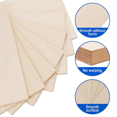 3 Pack Basswood Sheets 1/8"x12"x12", 3mm Basswood for Laser Cutting and Engraving,Thin Plywood Board Unfinished Wood for Crafts, DIY Ornaments and Architectural Model, Wood Burning.