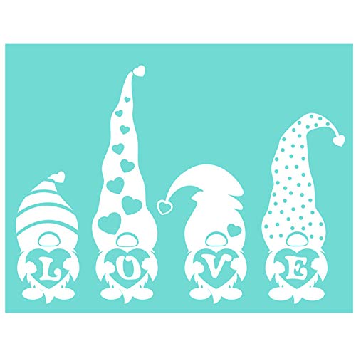 YeulionCraft Self-Adhesive Silk Screen Printing Stencil, Love Theme Reusable Sign Stencils Mesh Transfers for Painting on Wood Decoration DIY T-Shirt Fabric, Beard Old Man