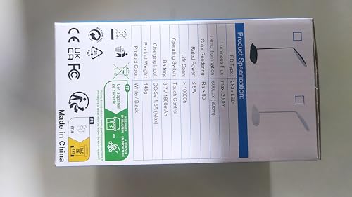 DEEPLITE LED Desk Lamp with Flexible Gooseneck 3 Level Brightness, Battery Operated Table Lamp 5W Touch Control,Compact Portable lamp for Dorm Study Office Bedroom,Eye-Caring and Energy Saving